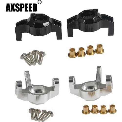 AXSPEED 1 Pair Aluminum Alloy Metal Steering Front Knuckle for Axial Wraith 1:10 RC Crawler Car