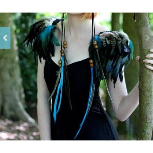 Free shipping, handmade feather shoulder epaulette #FSP14006