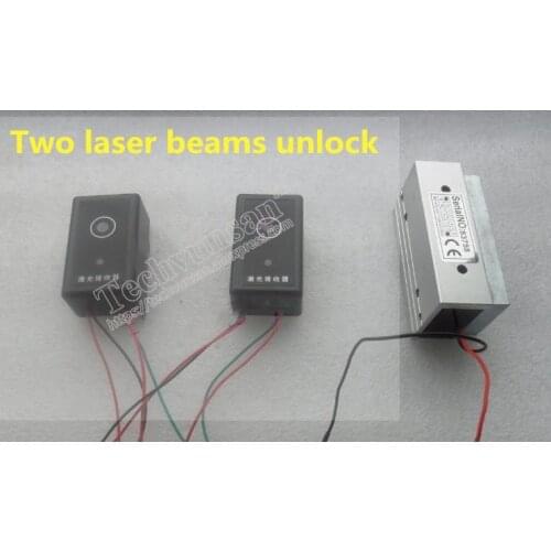 Two laser beams unlock Receiver Laser receiver with 60kg electromagnetic lock Takagism game real life room escape room prop