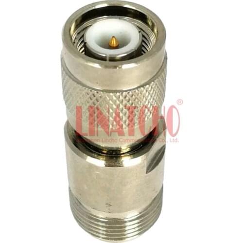 Good quality 50ohm rf brass straight connector TNC male to N female antenna adapter