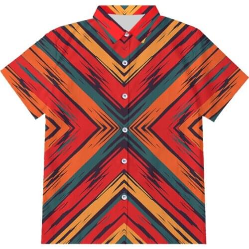 IFPD EU Size 3D Printed Colorful Symmetry Creative Design Button Shirt Men Casual Cool New Summer Plus Size Short Sleeve Shirts