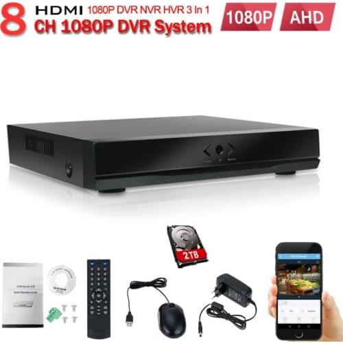 JORANK HD CCTV DVR 8ch AHD 1080P surveillance DVR NVR 8 channel AHD-H 1080P HDMI security standalone 3G WIFI DVR video recorder