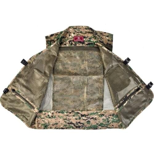 Camouflage Fishing Vests Quick Dry Multifunctional Polyester Fishing Clothing Multi-Pocket Waistcoat Hunt Hike Fisherman Clothes