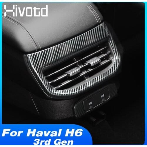 Armrest Rear Air Outlet Cover Trims Car Interior Covers Decoration Stainless Steel Stickers Strips For Haval H6 2021 Accessories