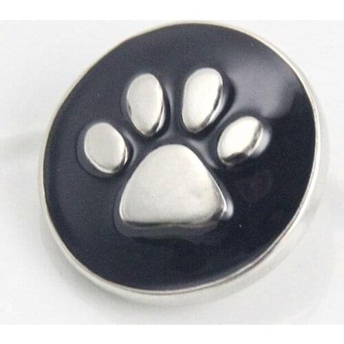 KZ1218 Fashion beauty Black Oil footprint 18MM snap buttons fit snap bracelet snap jewelry wholesale