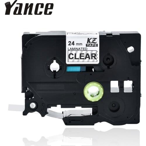 1PCS tze tape Compatible Brother P-touch printer 24mm Black on Clear TZe 24mm Laminated Tape Tze-151 TZe 151 for ribbon printer