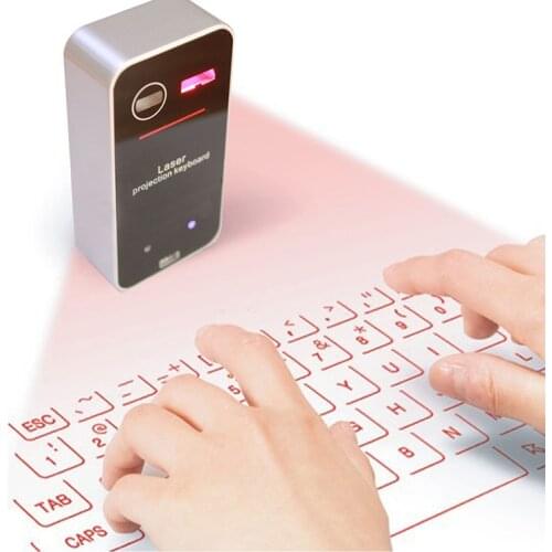 Fashion KB560 Portable Waterproof Red Metal Mini Pocket Virtual Laser Projection BT V3.0 PC Mobile Keyboard for Android for Ipho