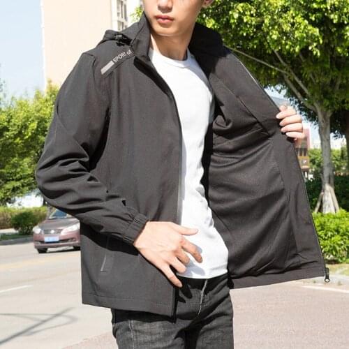 Men jacket autumn casual j Korean style trend loose plus size hooded top factory direct sales Long Sleeve Hooded Tops coat