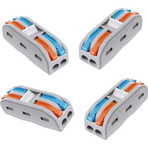 20 Pieces Terminal Connection Clamp Set, 2-Conductor Clamp with Actuation Levers, Quick Compact Cable Connector