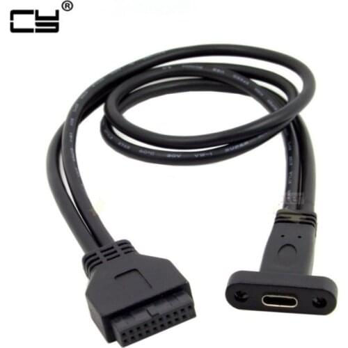 Single Port USB 3.1 Type C USB-C Female to USB 3.0 Motherboard 19Pin Header Cable 40cm