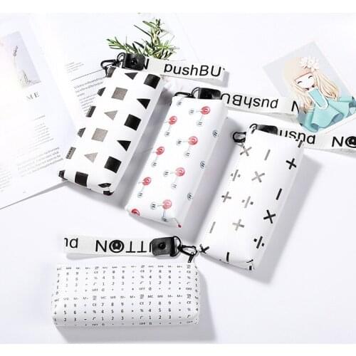 Creative geometric element personalized pencil bag Zipper pu student pencil bag stationery bag school stationery storage bag