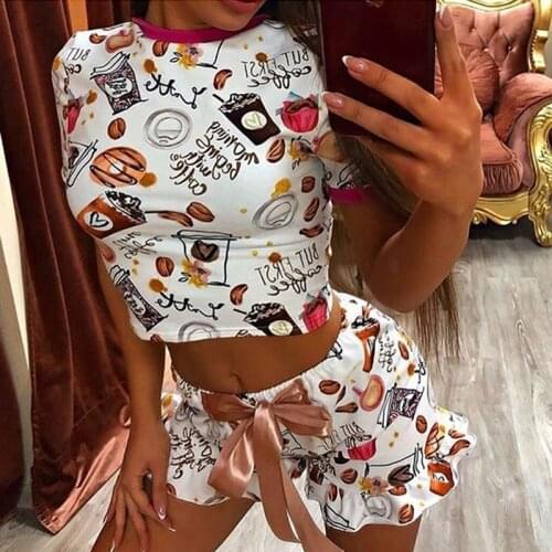QWEEK Sexy Sleepwear Cotton Nightgowns Sexy Lingerie Women Summer Pajamas for Women Pijama Nina Verano Home Clothes 2020