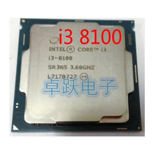 Intel Core i3 8series Processor I3 8100 I3-8100 CPU LGA 1151-land FC-LGA 14 nanometers Quad-Core free shipping