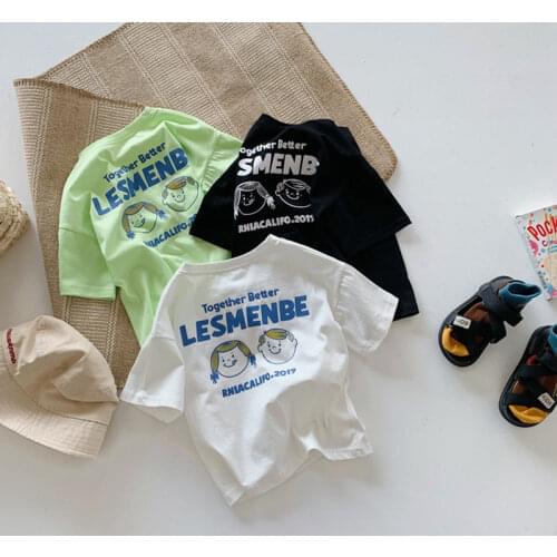 MILANCEL 2021 Summer Kids Clothing Cartoon Girls Tee Casual Boys Base T Shirt