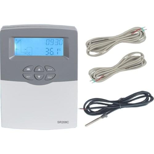 Solar Heater Controller SR208C Hot Water System Control AH Afterheating/Thermostat/LOAD Tank Heating/ OTDI Thermal Disinfection