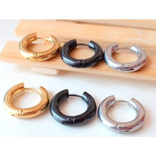 Fashion simple Simple Jewelry women Circle Geometric Round stainless steel earring hoop wholesale Party Jewelry Gift