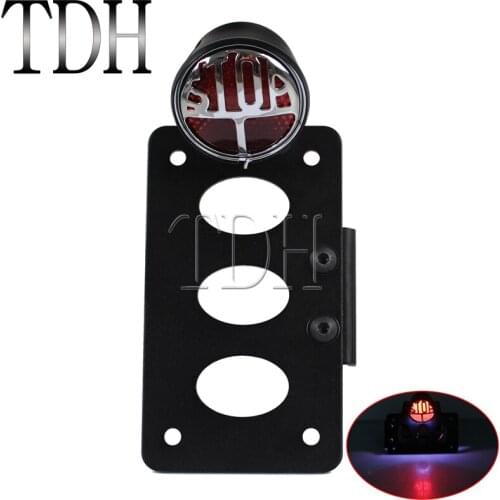 Stop Tail Lights Motorcycle Rear LED Tail Light Side Axle Vertical Mount License Plate Bracket Brake Tail STOP light For Harley