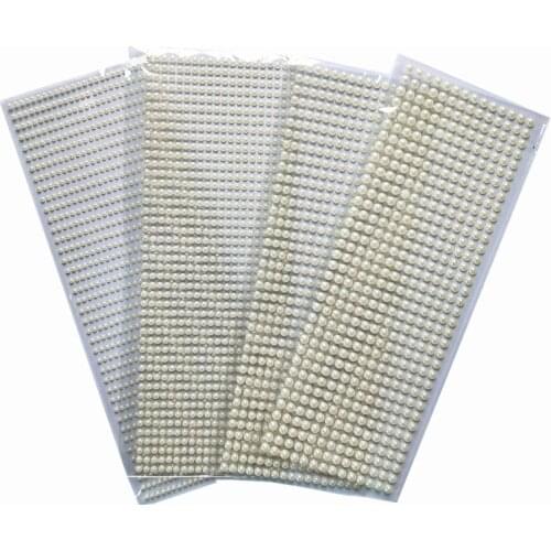 Rhinestones Flatback Sticker 3mm 4mm 5mm 6mm Acrylic Pearls Sticker Crystals Self-Adhesive Diamante for Wedding Dress