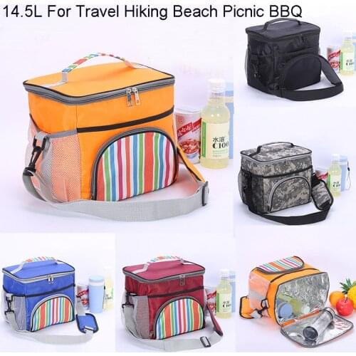Cooler Bag for Outdoor Activities,Collapsible Portable Soft Sided Insulated Lunch Box with 14.5L Travel Hiking Beach Picnic BBQ