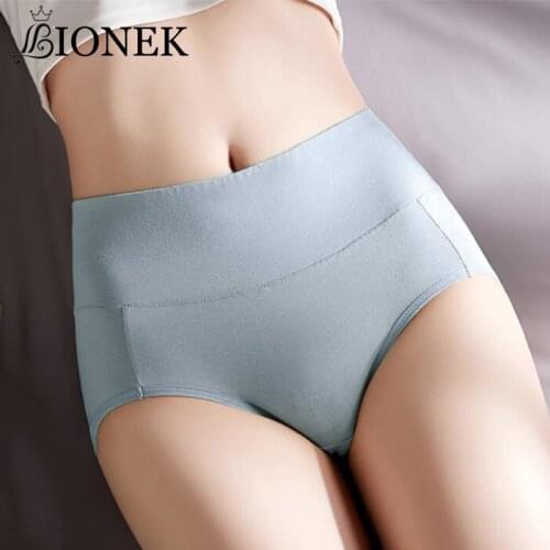 BIONEK High Waist Womens Underwear Large Size XXXl Soft Cotton Warm Belly Women Panties Female Lingeries Seamless Briefs