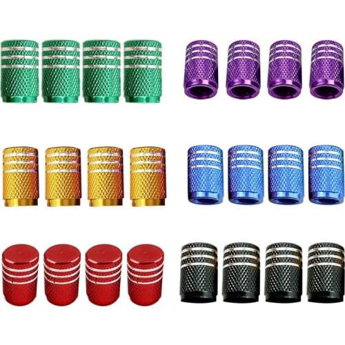 4Pcs Universal Aluminum Car Tyre Air Valve Caps Bicycle Tire Valve Cap Car Wheel Styling Round Red Black Blue Silver Gold