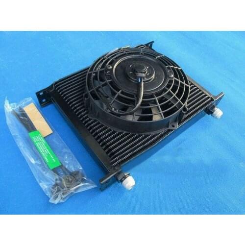Hot Selling Universal 30 Row 10 AN Black Transmission Oil Cooler + 7" Electric Fan For SUBARU 3000GT WRX STI Oilcooler