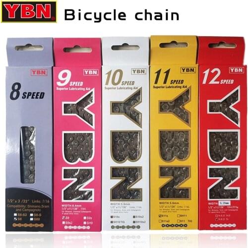YBN Boxed Kette Fahrrad Stick Kette X9 X10 X11 X12 Geschwindigkeit Mountain Road Bike 116 Links KMC Mountainbike Kette Parts