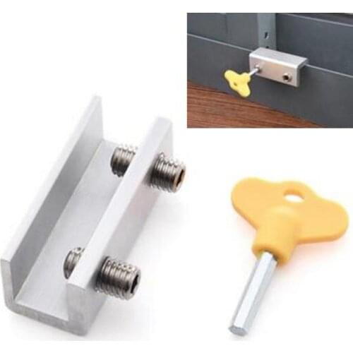 Child Protection Window Lock Baby Safety Adjustable Sliding Window Locks Stop Aluminum Alloy Security Lock With Keys