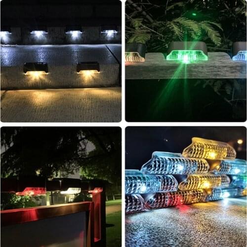 1/4/8/16pcs LED Solar Stair Lamp IP65 Waterproof Outdoor Garden Pathway Yard Patio Stairs Steps Fence Lamps Solar Night Light