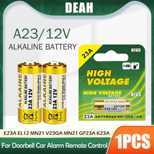 1PCS 12V Alkaline Battery A23 23A 23GA A23S E23A EL12 MN21 MS21 V23GA L1028 GP23A LRV08 For Remote Control Doorbell Toy Dry Cell