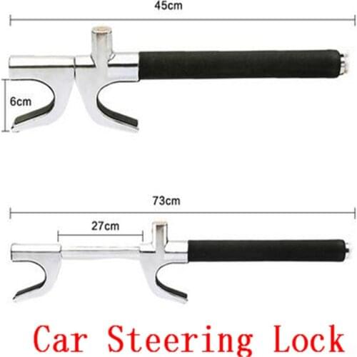 1 x Universal Stainless Steel Alloy Car SUV Truck Anti-Theft Security Rotary Steering Wheel Lock Locks With Safety Hammer