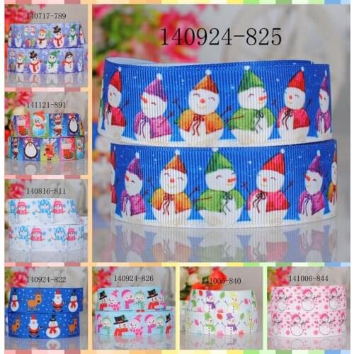 10yards -different sizes -Christmas snowman ribbon printed Grosgrain ribbon