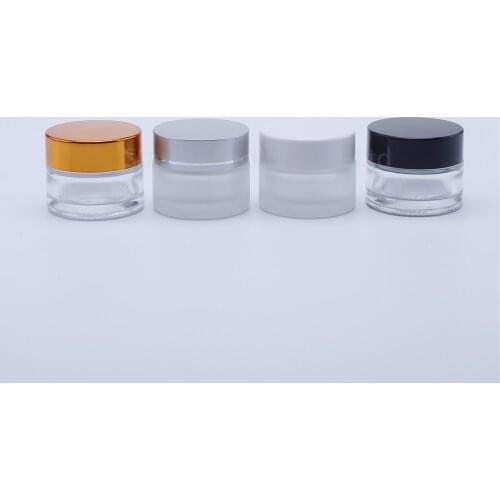 200pcs 15g Glass Cream Jars Cosmetic Packaging with lid plastic caps & inner liners round empty small glass jars