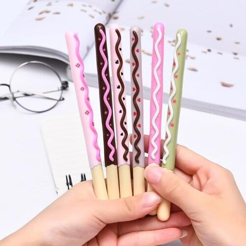 40 pcs/lot Creative Chocolate Cookies Gel Pen Cute 0.38 mm Signature Pen Promotional Gift Stationery School Supplies
