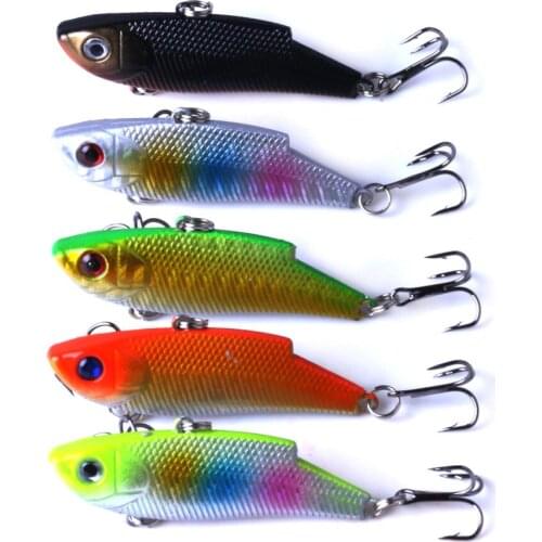 5Pcs Hard Metal VIB Fishing Lures 10G 5.5CM Sea Sinking Vibration Blade Fishing Baits Pesca Fishing Tackles