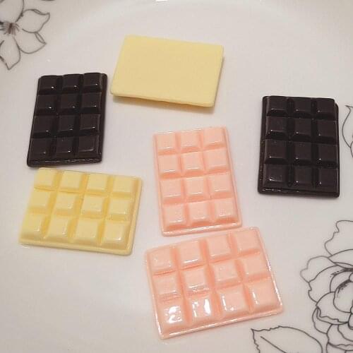 6pcs 25*35mm DIY Resin Chocolate Charms Kawaii 3D Simulated Food Pendants Craft Decoration Jewelry Earring Accessory