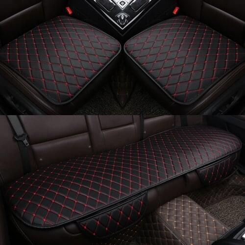 3PCS Car Seat Covers Automobiles Seat Protection Cushion Full Set PU Leather Universal Auto Interior Accessories Mat Pad