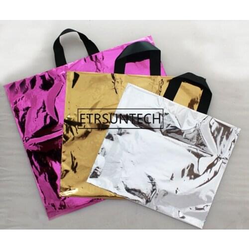 Colorful Foil Plastic Bag Hand Carrying Gift Packaging Bag Waterproof Wedding Birthday Supplies 150pcs/lot