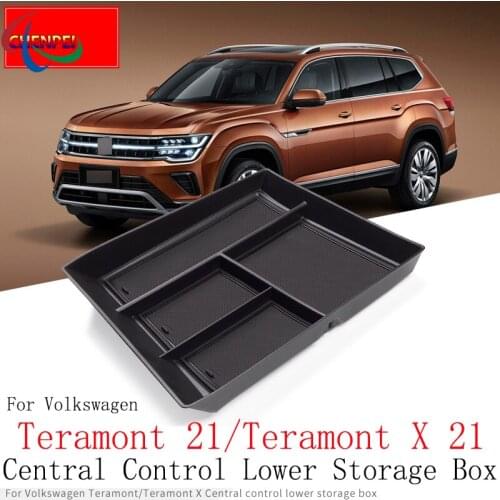 For VW Teramont 21 Central Control Storage Box Car Armrest Box Modification Accessories Teramont X 21 Compartment Storage Box