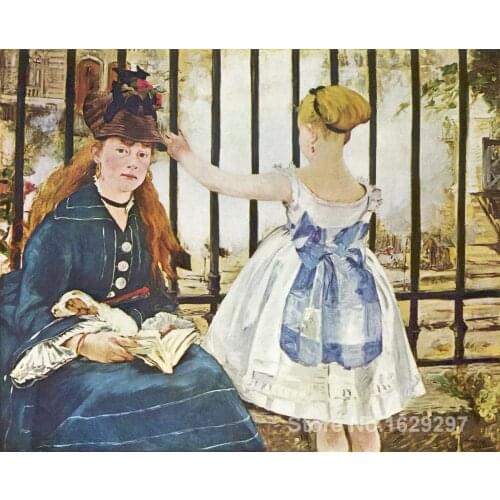 Art for sale Railway by Edouard Manet canvas Handmade High quality