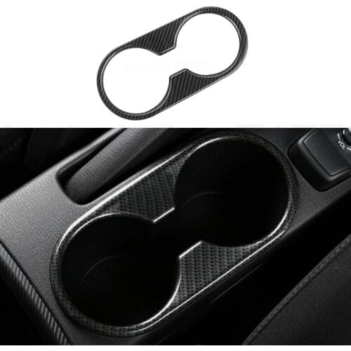 Carbon Fiber Style ABS Central Console Water Cup Holder Panel Cover Trim for Mazda CX-3 CX3 2017 2018