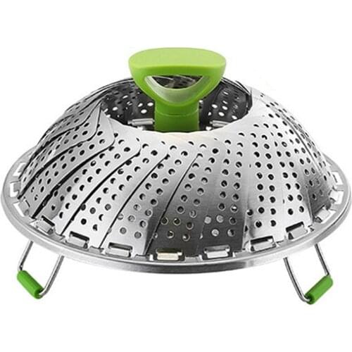 Stainless Steel Food Steamer Basket Steamer Insert with Plastic Handle,Fit Various Size Saucepan Pressure Cooker