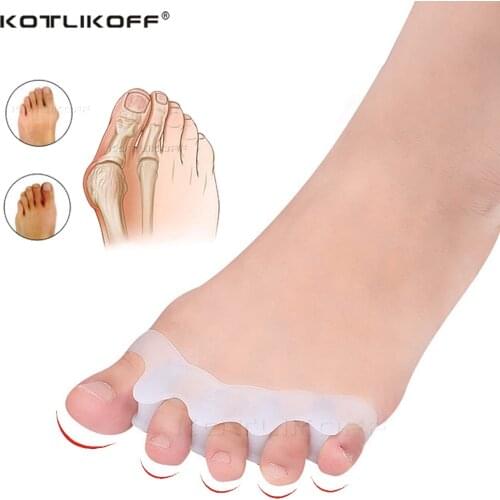 KOTLIKOFF Silicone Toes Separator Insoles For Bunion Corrector Reuseable Toes Protector Orthopedic Toes Valgus Insert 1 Pairs