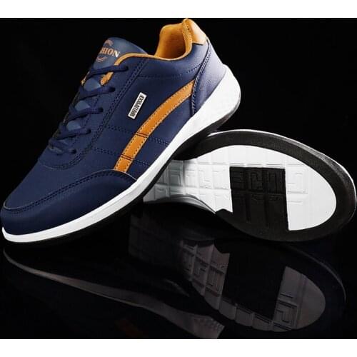 Damyuan Mens Leather Casual Sneakers Man Light Tennis Shoes Male Fashion Leather Sports Shoes Man Big Size 38-48 Zapatos Hombre