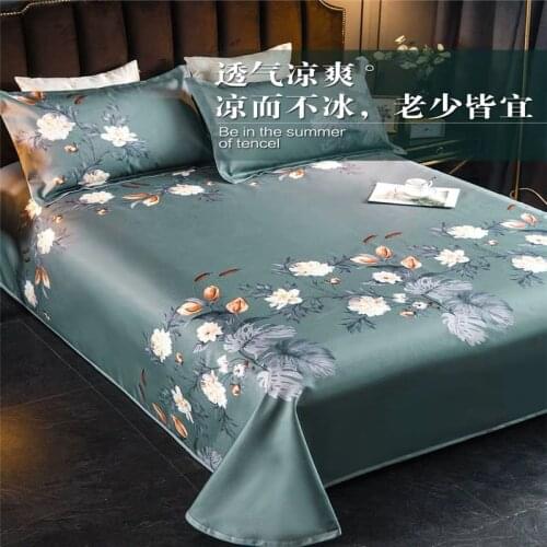 Summer cooling Bedding Sheet 3 pcs Bed Sheet Set Letter Printed Flat Sheet with Pillowcase