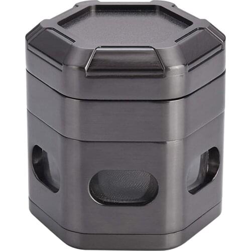 Mini Alloy Tobacco Grinder Hexagon Tobacco Grinder With 4 Chambers Tobacco Spice Grinder Herb Weed Grinder