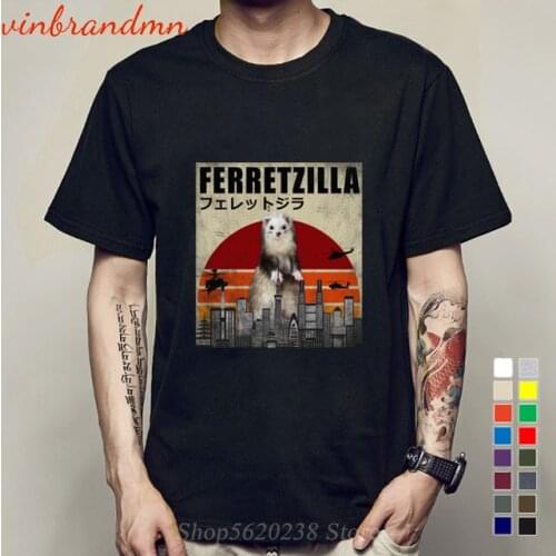 Fashion Ferretzilla Funny Ferret T-Shirt Gift For Ferret Lovers Tshirt Funny Men Tees Tops Japanese Sunset Harajuku Streetwear