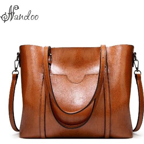 Fashion Luxury Brand Designer Bags for Women Oil Wax PU Leather Handbags Vacation Large Capacity Daily Work Tote Bag Sac Femme