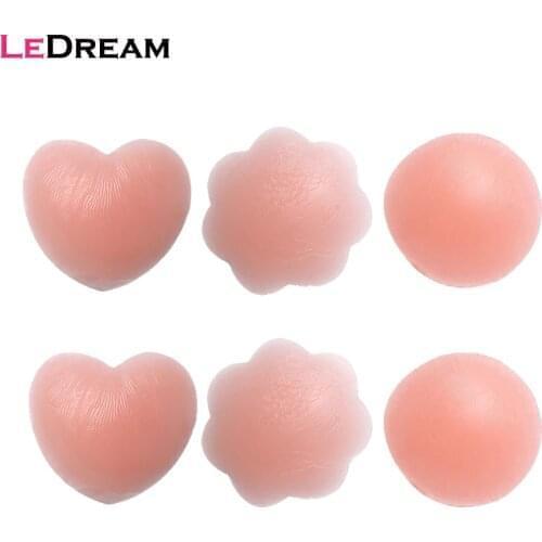 1 Pair Breast Nipple Covers Stickers Bra Silicone Reusable Invisible Adhesive Pads Patches For Women Chest Breast Lift Petals
