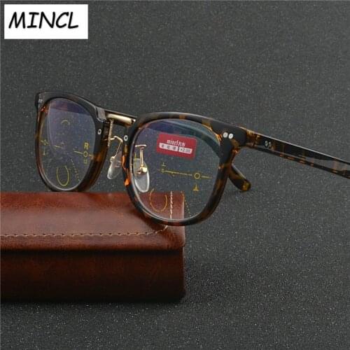 2019 new women Multifocal lenses Reading Glasses Men Fashion Half Rim Progressive Glasses Square diopter glasses FML